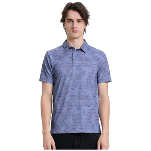 Chemise de golf pour homme en tricot imprimé à manches courtes, respirante, sportive, protection solaire, pour les sports de plein air - Product Image 1