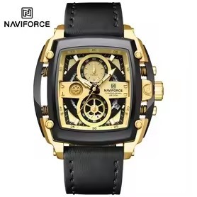 Nouvelle montre sport pour homme NAVIFORCE 8067, montre à quartz originale, étanche, bracelet en cuir, montre sport pour homme 2026 - Product Image 3