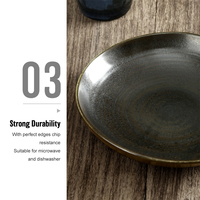 Assiettes à soupe en porcelaine fine de haute qualité, forme irrégulière, réactives au noir, durables, pour restaurant, service de salade et dîner