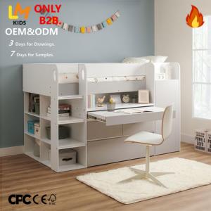 Lm Trẻ Em Montessori Đồ Nội Thất Đôi Giường Tầng Với Lưu Trữ Duy Nhất Giường Tầng Với Nghiên Cứu Bảng Trẻ Em Giường Tầng Cho Trẻ Em - Product Image 2