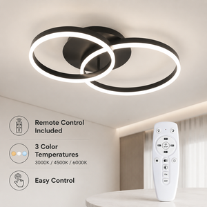 Plafonnier moderne à encastrer avec télécommande, 3 températures de couleur, 40W LED, pour salon, chambre, décoration intérieure - Product Image 3