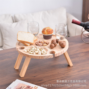 Solid Wood <b>Folding</b> <b>Outdoor</b> <b>Table</b> With Divided Tray For Tea Coffee Snacks 30x14.5cm - Product Image 1