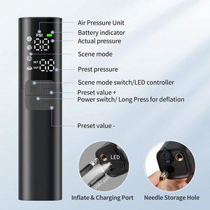 Pompe à <span class=keywords><strong>ballon</strong></span> électrique Gonflage Dégonflage Jauge de pression numérique ABS 4 modes prédéfinis <span class=keywords><strong>Gonfleur</strong></span> automatique pour basket-ball football - Product Image 5