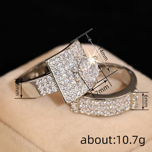 Set di Anelli di Lusso per Coppie, Elegante Gioiello da Donna per Matrimoni, Feste Serali e Regali - Product Image 4