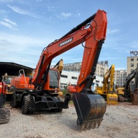 Excavadora de Ruedas Usada Doosan DX210W-9C de Segunda Mano de China, de Buena Calidad y Precio Económico, con Motor de 127kw y Brazo Probado, en Venta