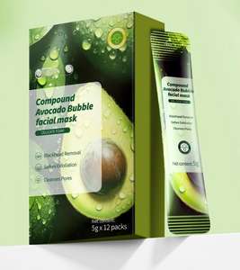 Masque facial moussant purifiant <span class=keywords><strong>automatique</strong></span> pour éliminer les points noirs et resserrer les pores pour hommes et femmes, masque facial à bulles à l'acide d'avocat composé - Product Image 6
