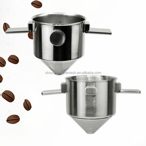 Filtro de Café Cónico Reutilizable Plegable de Acero Inoxidable Ecológico, Estilo Colgante <span class=keywords><strong>para</strong></span> las <span class=keywords><strong>Orejas</strong></span>, Fácil de <span class=keywords><strong>Limpiar</strong></span>, Portátil, <span class=keywords><strong>para</strong></span> Café y Té - Product Image 1
