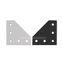 Plaque de fixation d'angle anodisée en forme de L, 5 trous, 90 degrés, plaque de jonction extérieure pour routeur CNC, pièces d'imprimante 3D