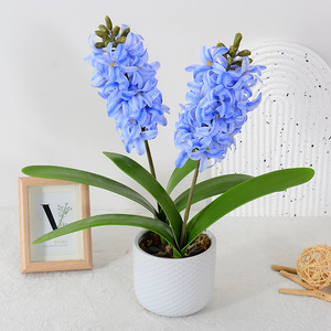 Flower Delight - Planta Artificial de Jacinto en Maceta, Flores Azules Realistas en 3D, PVC, Plástico Suave, Decoración del Hogar, Accesorios para Bodas - Product Image 1