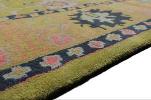 Tapis oriental transitionnel floral 9x12 tapis de salle à manger tufté à la main en laine tapis personnalisés disponibles - Product Image 4