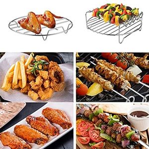 Accesorios para freidora de aire, estante para asar de doble capa con <span class=keywords><strong>pinchos</strong></span>, cesta de acero inoxidable para herramientas y accesorios de cocina - Product Image 4