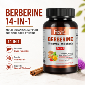 Wholesale Shecome Berberine <b>Supplement</b> Manufacturer Cinnamon Milk Thistle Promotes <b>Liver</b> Function Gut Health Berberine Capsules - Product Image 3
