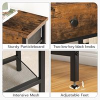 Table console étroite avec 3 étagères ouvertes et deux tiroirs en tissu, pièce d'appoint étroite pour l'arrière du canapé, idéale pour les aménagements de salon compacts.