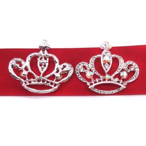 卸売ABクリアクリスタルラインストーンクラウンブローチフラットバックデザインのファッションブローチ - Product Image 6