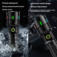Nouveau chaud en alliage d'aluminium 60w blanc zoom télescopique affichage de puissance numérique Usb Rechargeable led torches lumières lampe de poche tactique
