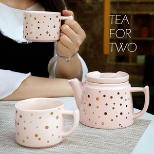 Pot en céramique Mère et Enfant, service à thé européen deux tasses et un pot, théière à fleurs avec filtre, ensemble de thé de l'après-midi empilable - Product Image 2