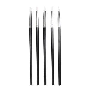 Lot de 5 pinceaux en silicone pour nail art, outils de modelage et de sculpture creux, stylo de gravure en relief, produits de manucure, vente en gros, avec sac - Product Image 5