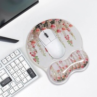 Tapis de souris en gel de silicone transparent avec repose-poignet 240x208mm, impression UV, logo personnalisé, design Kawaii en cristal, pour bureau et maison