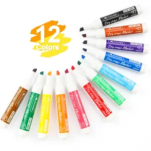 أقلام ماركر Gxin P-233 لون أبيض بـ 12 لونًا براقة مجموعة ماركرات بيضاء غير سامة بنقش سلس ومزودة بملحقات كتابة مميزة