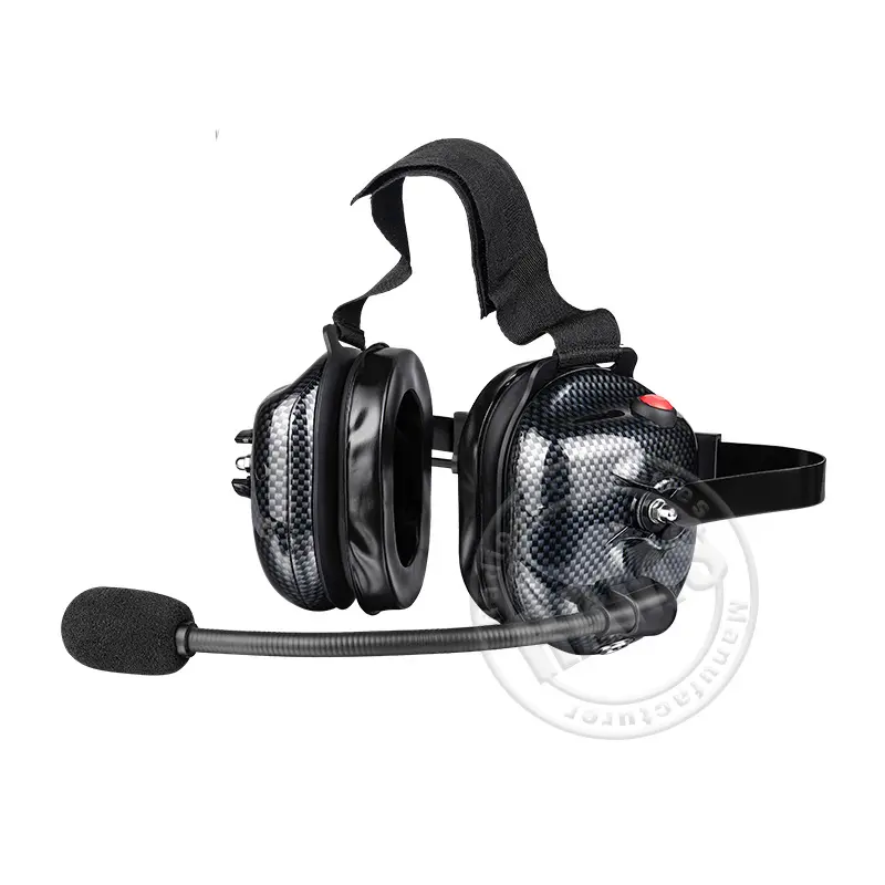 Two Way Radio Over head Headset hard hat Ear Muff Noise cancelling Headset with dynamic mic