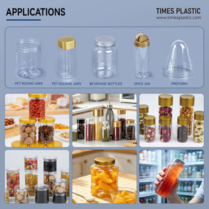 Bocaux en plastique PET à large ouverture certifiés BRC, qualité alimentaire, vides, pour poudre de protéines, capsules, vitamines, compléments alimentaires - Product Image 5