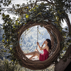 Meilleures ventes : Hamacs <span class=keywords><strong>Nid</strong></span> d'oiseau, Balançoires chaise à bascule, Lits de sieste créatifs, Lits de loisirs en rotin pour villas, hôtels, vacances, cours et parcs - Product Image 6