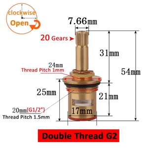 ก๊อกน้ำอ่างล้างหน้าแบบผสมน้ำร้อนน้ำเย็น พร้อมวาล์วทองเหลืองขนาด G1/2 นิ้ว และตลับเซรามิกสำหรับเปลี่ยน - Product Image 3