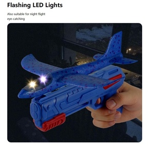 Hot bán trẻ em ngoài trời bay máy bay Launcher Gun LED bọt tàu lượn máy bay đồ chơi với catapult làm bằng nhựa bền - Product Image 4
