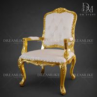 Chaise Trône de Luxe Dorée à Dossier Haut pour Mariés, Mariages, Hôtels, Banquets et Location d'Événements - Vente en Gros Usine