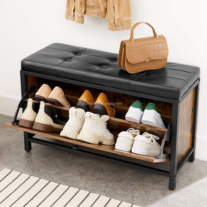 Banc de rangement rembourré pour chaussures avec armoires à chaussures à <span class=keywords><strong>2</strong></span> rangées - Product Image 3