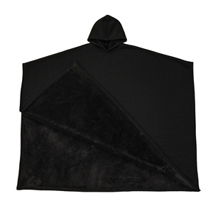 Có thể mặc chăn Áo Choàng Áo HOODIE UNISEX quá khổ lỏng dài CAPE Tops trọng mũ trùm đầu Poncho Sherpa chăn - Product Image 4