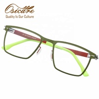 Lunettes optiques sans vis, monture rétro verte, verres optiques en métal, couleurs variées, montures de lunettes personnalisées pour hommes