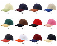 Casquettes de baseball promotionnelles en coton à 6 panneaux, ajustables, bicolores, structurées, avec logo personnalisé, vente en gros, unies