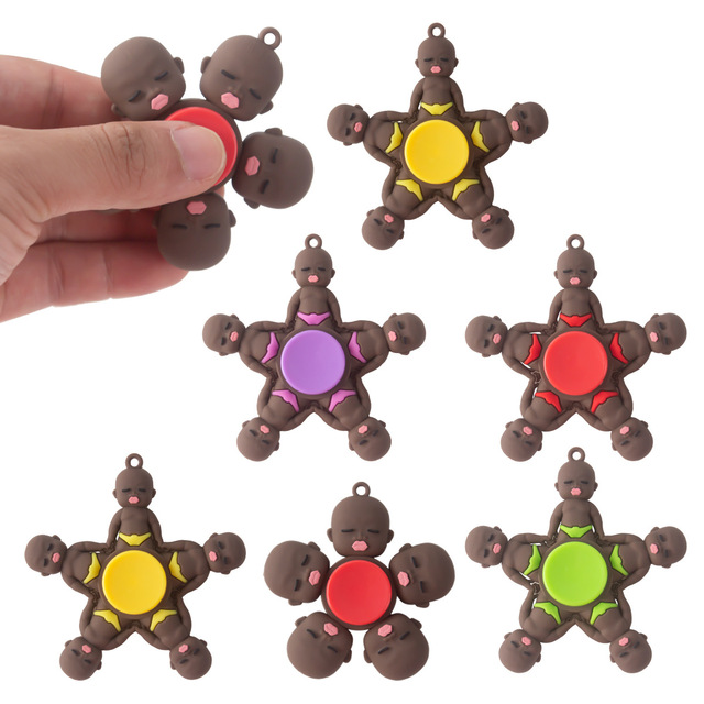 Creative Stress-Relieving Fidget Spinner Natasha Doll Gyroscope PVC Soft Rubber Unisex Fingertip Finger-Spinning Gyro Rotating
