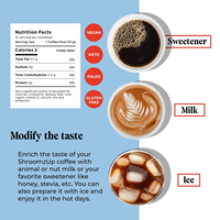 BioFlex Nouveautés : Mélange de café aux champignons en poudre, formule personnalisée, emballage en boîte avec Ashwagandha et Shilajit