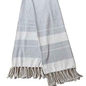 Peshtemal de plage rayé en sergé 100 % coton écologique - Product Image 1