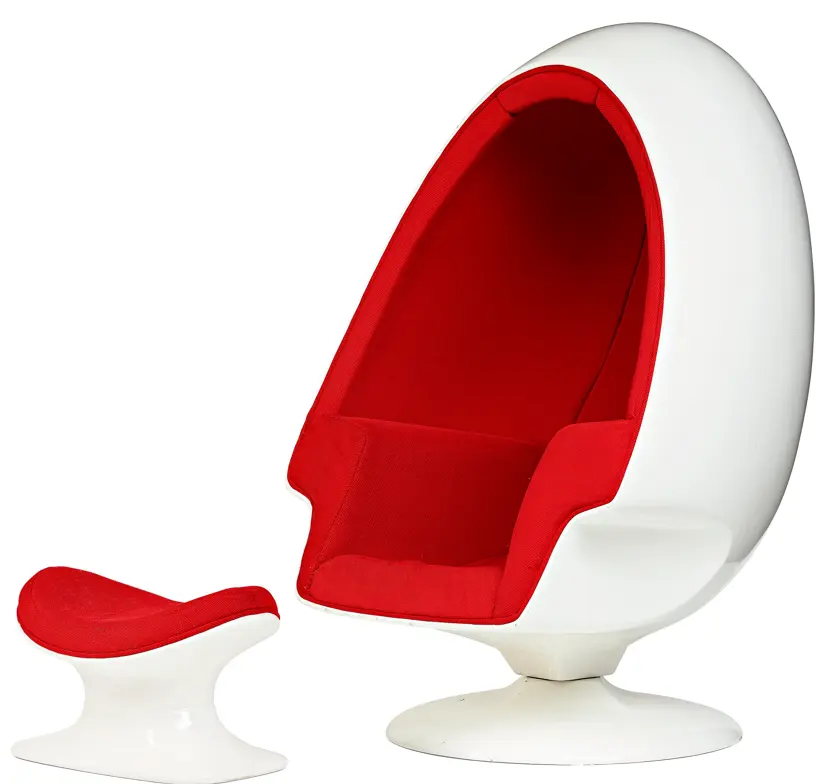 사다 회전 유리 섬유 성인 크기 편안한 타원형 계란 모양의 리 웨스트 모드 비행가 스테레오 알파 포드 스피커 의자