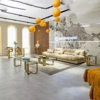 Ensemble de salle à manger européenne meubles de luxe table à manger miroir en acier inoxydable 4 chaises siège table à manger