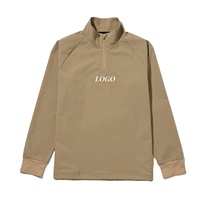 Sweat-shirt coupe-vent léger et imperméable personnalisé pour homme, col zippé 1/4, en polyester