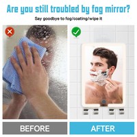 Miroir de salle de bain intelligent à écran tactile sans contact, anti-buée, avec capteur, éclairage LED, carré, mural, simple face, en ABS