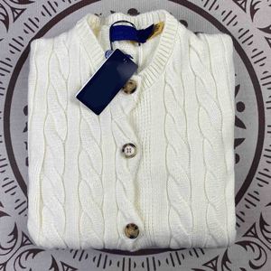 Cardigan Lavorato a Maglia <span class=keywords><strong>di</strong></span> Alta Qualità <span class=keywords><strong>Marca</strong></span> Ruff Ral con Logo Ricamato RL per <span class=keywords><strong>Donna</strong></span> - Product Image 1