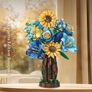 Juego de Bloques de Construcción de Jarrón de Ciprés en Tono Azul, 799 Piezas, Decoración para el Hogar, Desarrollo de Habilidades Motoras Finas, Regalo STEM para Niños y Adultos - Product Image 2