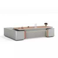 Ensemble de mobilier de bureau moderne de luxe en bois avec bureau et chaise de PDG/directeur, garantie de 3 ans, pré-assemblé