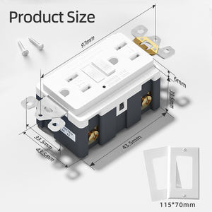Prise de courant TR GFCI certifiée UL en gros sûre Prises 15A/20A Prise électrique inviolable pour endroit humide - Product Image 2