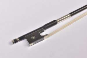 Archet de violon rond en fibre de carbone pour fabricants d'instruments, avec talon en ébène et crins de cheval naturels, accessoire professionnel pour le jeu au violon - Product Image 2