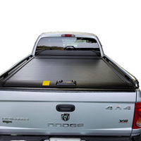 Bâche de benne télescopique rétractable noire en alliage d'aluminium pour Dodge RAM1500 5.7ft 2009+ Pick-up, sans perçage, avec clé/portillon arrière