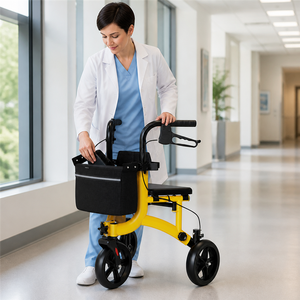 <span class=keywords><strong>Deambulatore</strong></span> Rollator per Anziani <span class=keywords><strong>con</strong></span> Sedile Imbottito, <span class=keywords><strong>Freno</strong></span> <span class=keywords><strong>di</strong></span> <span class=keywords><strong>Stazionamento</strong></span> e Cestino Anteriore, Telaio Pieghevole per Uso Domestico e Esterno - Product Image 4