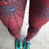 Pantalones de Yoga de cintura alta para mujer, mallas deportivas de Marvel, Spiderman, para gimnasio