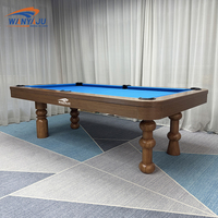 Table de billard WANYAJU, style américain, plateau en ardoise, pieds en bois massif, édition professionnelle pour la maison, logo personnalisé, OEM