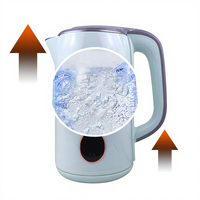 Bouilloire électrique en acier inoxydable de 1,7 L avec base rotative à 360°, contrôle de la température, sans fil, portable pour un usage domestique ou au bureau
